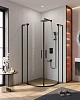 Душевой уголок CEZARES SLIDER-R-2-90/100-C-NERO 90-100x90-100см стекло прозрачное, профиль черный