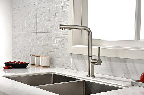 Смеситель для кухни Paulmark NEO брашированная сталь Ne214419-BS Смеситель для кухни Paulmark NEO брашированная сталь Ne214419-BS