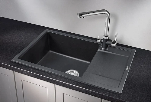 Кухонная мойка Granula 7805, ЧЁРНЫЙ, кварц 780х500 Кухонная мойка Granula 7805, ЧЁРНЫЙ, кварц 780х500
