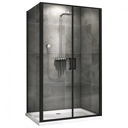 Душевой уголок ABBER Sonnenstrand AG04100BC-S100B 100x100 см универсальный, профиль черный, стекло прозрачное Душевой уголок ABBER Sonnenstrand AG04100BC-S100B 100x100 см универсальный, профиль черный, стекло прозрачное