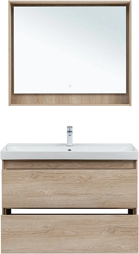 Тумба под раковину Aquanet Милан 100 дуб светлый 00336385 подвесная Тумба под раковину Aquanet Милан 100 дуб светлый 00336385 подвесная