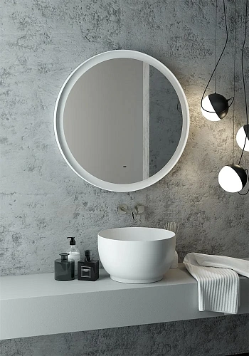 Зеркало STWORKI Гриндстед 80 белое, с подсветкой 557878 Зеркало STWORKI Гриндстед 80 белое, с подсветкой 557878