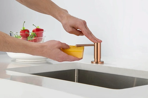 Дозатор жидкого мыла Timo Saona 13139/19 встраиваемый, розовое золото Дозатор жидкого мыла Timo Saona 13139/19 встраиваемый, розовое золото