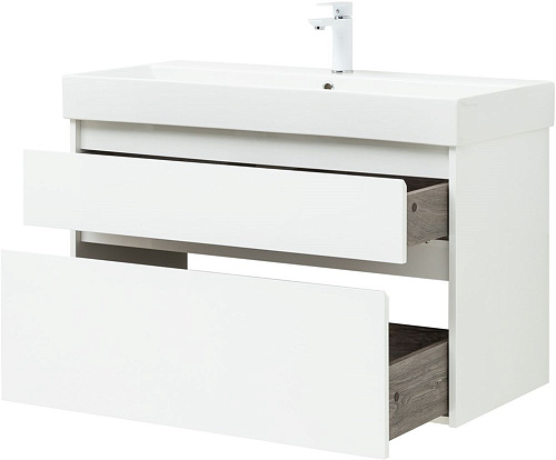 Тумба под раковину Aquanet Nova Lite 100 (SLIM SYNERGY) белый, 2 ящика 00249940 Тумба под раковину Aquanet Nova Lite 100 (SLIM SYNERGY) белый, 2 ящика 00249940