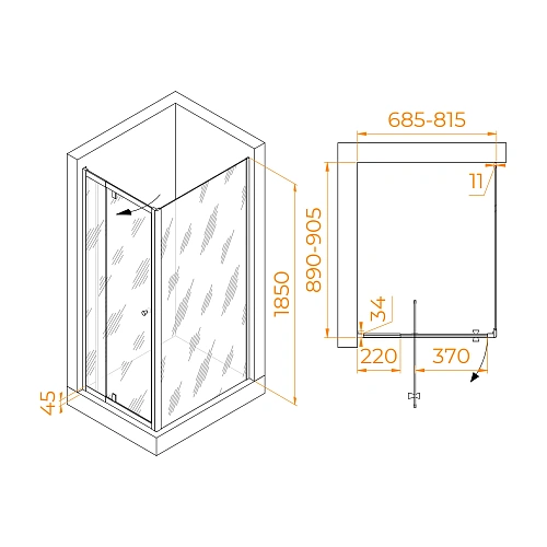 Душевой уголок RGW PA-44 (PA-02 + Z-050-1) 700x900 мм 41084479-011 хром Easy Clean Душевой уголок RGW PA-44 (PA-02 + Z-050-1) 700x900 мм 41084479-011 хром Easy Clean