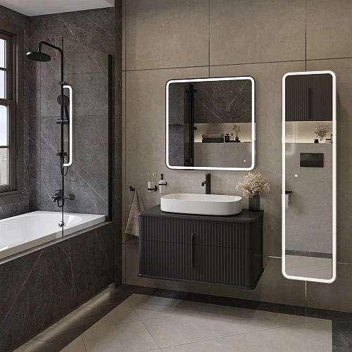 Мебель для ванной STWORKI Молде 95 антрацит, со столешницей 579563 Мебель для ванной STWORKI Молде 95 антрацит, со столешницей 579563