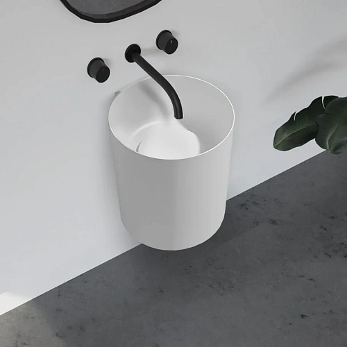 Раковина ABBER Stein AS2624 подвесная, белая матовая Раковина ABBER Stein AS2624 подвесная, белая матовая