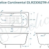 Ванна чугунная Delice Continental 180х80 с отверстиями под ручки и антискользящим покрытием DLR230627R-AS Ванна чугунная Delice Continental 180х80 с отверстиями под ручки и антискользящим покрытием DLR230627R-AS