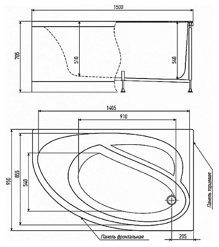 Акриловая ванна Alex Baitler NERO 150 R асимметричная 150x95 NERO R 150*95 Акриловая ванна Alex Baitler NERO 150 R асимметричная 150x95 NERO R 150*95
