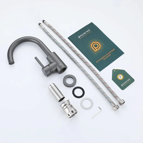 Смеситель для кухни Splenka S201.13.07, серый Смеситель для кухни Splenka S201.13.07, серый