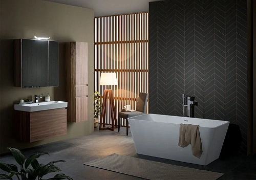 Зеркальный шкаф Aquanet Нью-Йорк 85 орех 00203954 Зеркальный шкаф Aquanet Нью-Йорк 85 орех 00203954