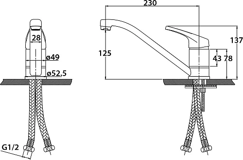 Смеситель для кухни Kaiser County 66233 Смеситель для кухни Kaiser County 66233