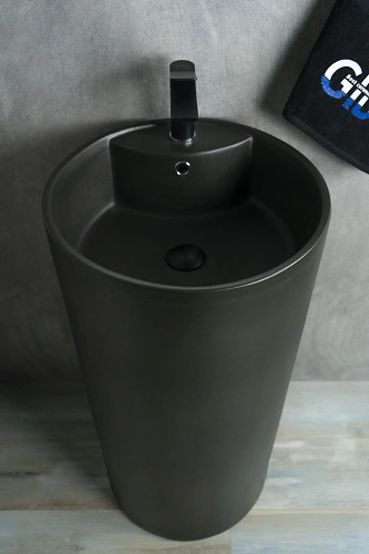 Раковина Gid Nb135bg 81109 напольная черная графит 45x45x85 Раковина Gid Nb135bg 81109 напольная черная графит 45x45x85