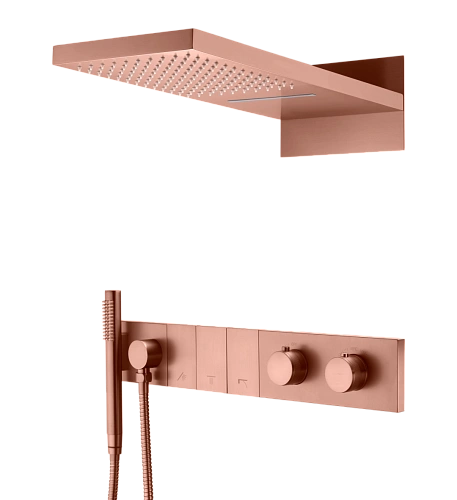 Душевая система Boheme ZODIAC 133-CB встраиваемая с термостатом, Copper Brushed Душевая система Boheme ZODIAC 133-CB встраиваемая с термостатом, Copper Brushed