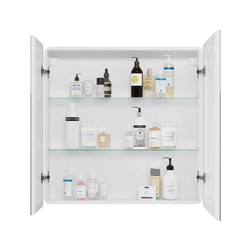 Зеркальный шкаф DREJA POINT, 80 см, 2 дверцы, 2 стеклянные полки, инфракрасный выключатель, LED-подс 99.9034 Зеркальный шкаф DREJA POINT, 80 см, 2 дверцы, 2 стеклянные полки, инфракрасный выключатель, LED-подс 99.9034