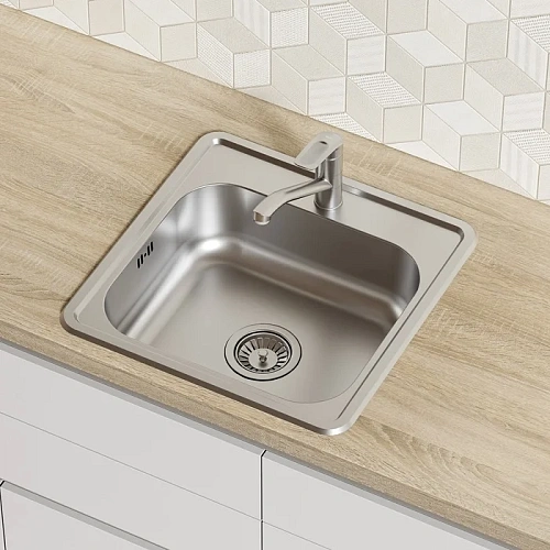 Кухонная мойка IDDIS Strit S (STR48S0i77S), нержавеющая сталь, шелк, 485x485 Кухонная мойка IDDIS Strit S (STR48S0i77S), нержавеющая сталь, шелк, 485x485