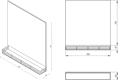 Мебель для ванной STWORKI Нюборг 70 с зеркалом, в стиле лофт, черная (комплект, гарнитур) 483894 Мебель для ванной STWORKI Нюборг 70 с зеркалом, в стиле лофт, черная (комплект, гарнитур) 483894