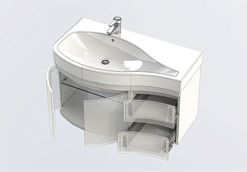 Тумба под раковину Aquanet Сопрано 95 L белый (2 дверцы 2 ящика) 00169631 Тумба под раковину Aquanet Сопрано 95 L белый (2 дверцы 2 ящика) 00169631