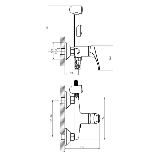 Гигиенический душ Rossinka B35-52 Гигиенический душ Rossinka B35-52