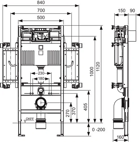 Инсталляция для унитаза TECE Profil Uni 2.0 9300381 Инсталляция для унитаза TECE Profil Uni 2.0 9300381