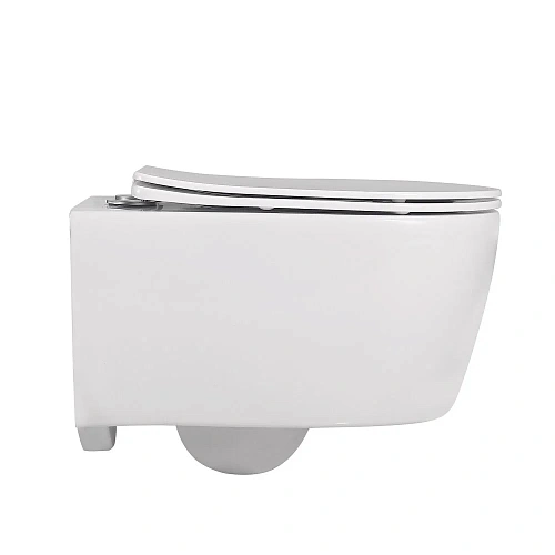 Унитаз подвесной ABBER Bequem AC1104 белый, безободковый с крышкой микролифт Унитаз подвесной ABBER Bequem AC1104 белый, безободковый с крышкой микролифт