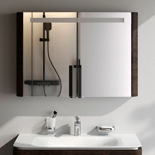 Зеркальный шкаф AM.PM Sensation M30MCX1001TF 100 см, с подсветкой, табачный дуб Зеркальный шкаф AM.PM Sensation M30MCX1001TF 100 см, с подсветкой, табачный дуб