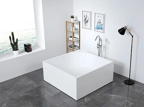 Ванна отдельностоящая ABBER AB9337 140x140 универсальная, белая акриловая Ванна отдельностоящая ABBER AB9337 140x140 универсальная, белая акриловая