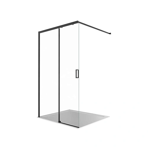 Душевая перегородка Aquatek AQ.WISL.120.1BL стекло прозрачное, Walk In 120см, раздвижная, с держателем 1200мм, профиль черный матовый Душевая перегородка Aquatek AQ.WISL.120.1BL стекло прозрачное, Walk In 120см, раздвижная, с держателем 1200мм, профиль черный матовый
