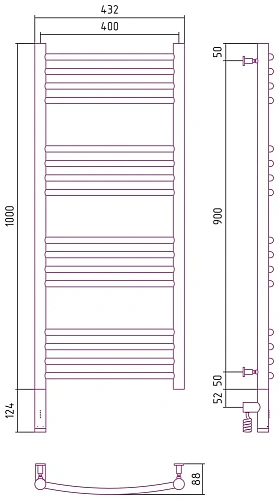 Полотенцесушитель электрический Сунержа Богема 3.0 выгнутая 1000х400 МЭМ левый 03-5802-1040 Золото Полотенцесушитель электрический Сунержа Богема 3.0 выгнутая 1000х400 МЭМ левый 03-5802-1040 Золото