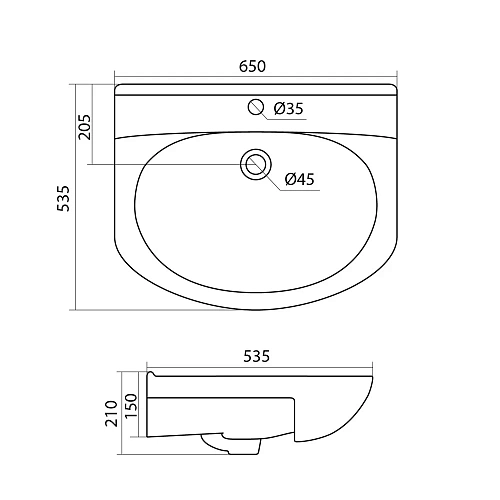 Раковина Santek Лидия 65 1WH110207 1.WH11.0.207 Раковина Santek Лидия 65 1WH110207 1.WH11.0.207