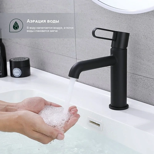 Смеситель для раковины Splenka S03.10.06, черный Смеситель для раковины Splenka S03.10.06, черный