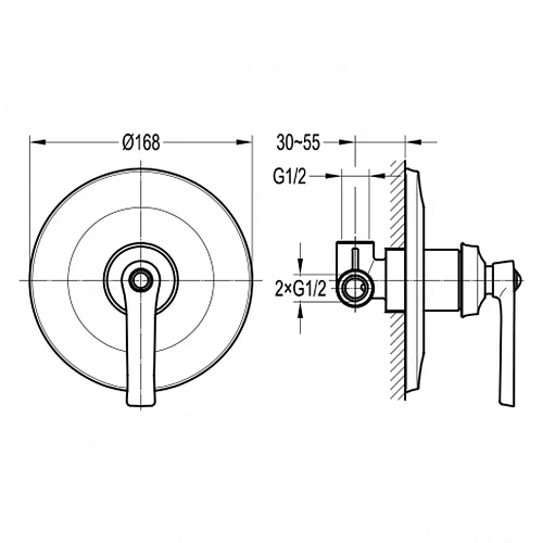 Смеситель для душа Swedbe Terracotta Art 2522 встраиваемый подключение на 1 выход Смеситель для душа Swedbe Terracotta Art 2522 встраиваемый подключение на 1 выход