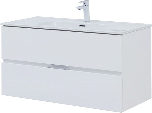 Тумба под раковину Aquanet Алвита New 100 2 ящика, белый матовый 00277518 Тумба под раковину Aquanet Алвита New 100 2 ящика, белый матовый 00277518