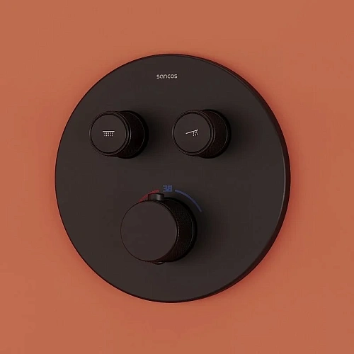 Душевая система Sancos Link SC3005MB встраиваемый, с термостатом, черный матовый Душевая система Sancos Link SC3005MB встраиваемый, с термостатом, черный матовый