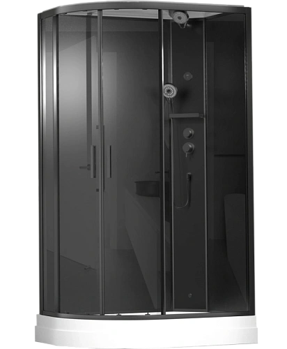 Душевая кабина Timo Premium ILMA Black 902 R с крышей, хамам и стульчиком 120x80x222 Душевая кабина Timo Premium ILMA Black 902 R с крышей, хамам и стульчиком 120x80x222