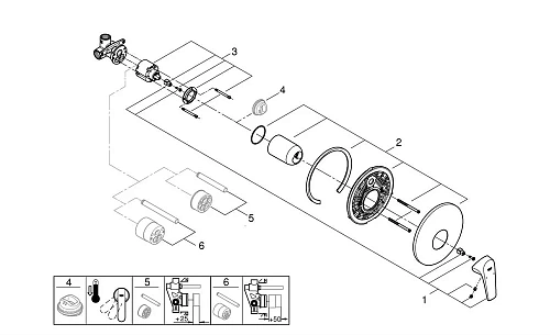 Смеситель для душа GROHE BauFlow (внешняя и встраиваемая части), хром (29112000) Смеситель для душа GROHE BauFlow (внешняя и встраиваемая части), хром (29112000)