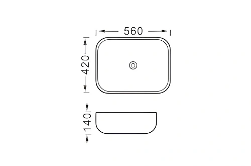 Раковина Aquatek AQ5526-MW 560x420x140, матовый белый, накладная Раковина Aquatek AQ5526-MW 560x420x140, матовый белый, накладная