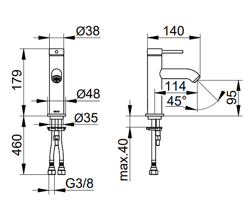 Смеситель для раковины 100 Keuco IXMO SOFT 59502012100 Смеситель для раковины 100 Keuco IXMO SOFT 59502012100