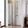 Картинка анонса товара «душевая дверь am.pm sunny w87g-120-1p-mt распашная 120x190 профиль серебро, стекло прозрачное»