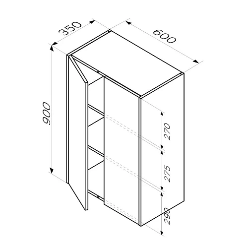 Шкаф AM.PM Func M8FCH06029OF 60 см высота 900мм, дерево текстурированная Шкаф AM.PM Func M8FCH06029OF 60 см высота 900мм, дерево текстурированная