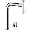 Картинка анонса товара «смеситель для кухни hansgrohe metris select m71 на 2 отверстия, 200, eco, с вытяжным изливом, 1jet,  73825000.»