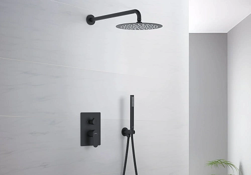 Душевая система Aquatek ОБЕРОН AQ1272MB Черный матовый Душевая система Aquatek ОБЕРОН AQ1272MB Черный матовый