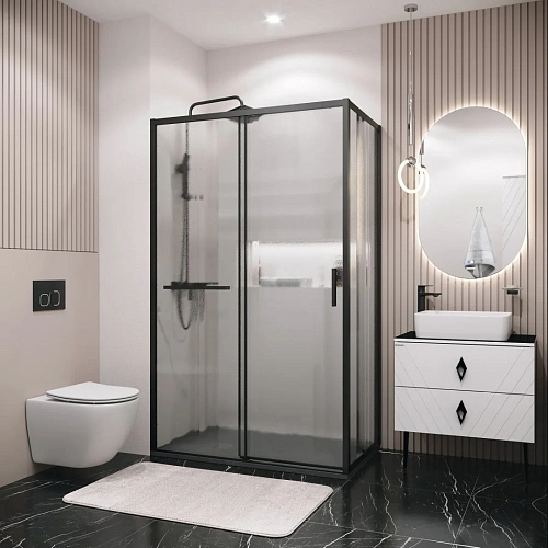 Боковая стенка GROSSMAN Style 200.K33.05.70.21.02 (70x195) черный матовый, стекло шиншилла Боковая стенка GROSSMAN Style 200.K33.05.70.21.02 (70x195) черный матовый, стекло шиншилла