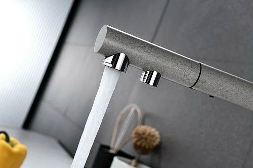 Смеситель для кухни Paulmark SERPENTINE серый Se213222-GR Смеситель для кухни Paulmark SERPENTINE серый Se213222-GR