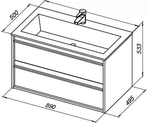 Тумба под раковину Aquanet Lino 90 белый матовый 00253904 Тумба под раковину Aquanet Lino 90 белый матовый 00253904