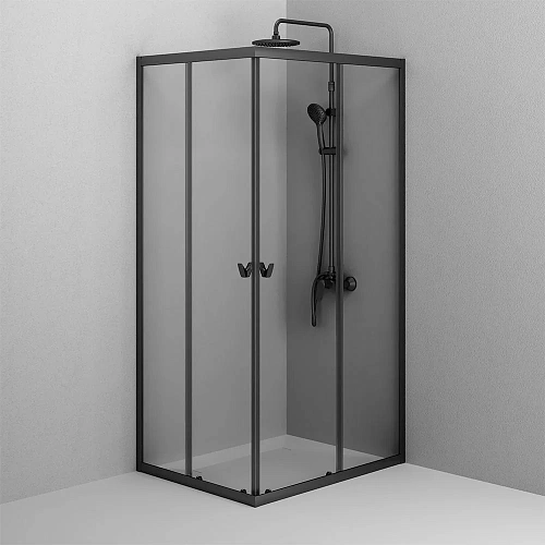 Душевой уголок AM.PM Sunny W87G-403-10080-BT 100x80 черный, стекло прозрачное Душевой уголок AM.PM Sunny W87G-403-10080-BT 100x80 черный, стекло прозрачное