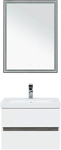 Комплект мебели Aquanet Беркли 60 белый/дуб рошелье (зеркало дуб рошелье) 00258906 Комплект мебели Aquanet Беркли 60 белый/дуб рошелье (зеркало дуб рошелье) 00258906