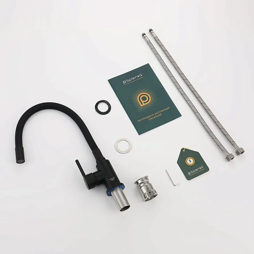 Смеситель для кухни Splenka S201.4406.06 с гибким изливом, черный Смеситель для кухни Splenka S201.4406.06 с гибким изливом, черный