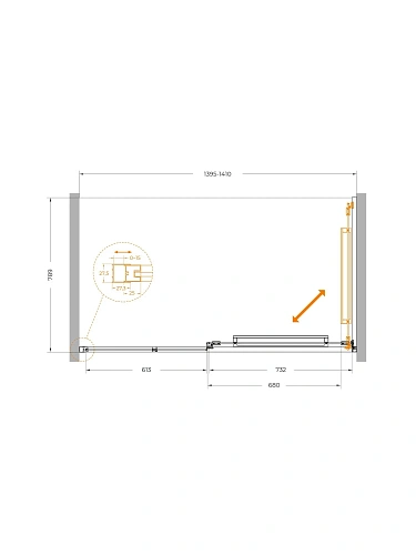 Душевая дверь CEZARES LUX-B-FS-11-140-C-GM 140 см, профиль оружейная сталь, стекло прозрачное Душевая дверь CEZARES LUX-B-FS-11-140-C-GM 140 см, профиль оружейная сталь, стекло прозрачное