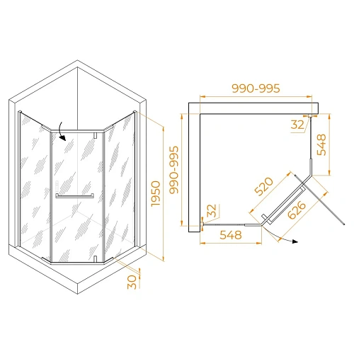Душевой уголок RGW HO-081 1000x1000 мм 350608100-11 хром Easy Clean Душевой уголок RGW HO-081 1000x1000 мм 350608100-11 хром Easy Clean
